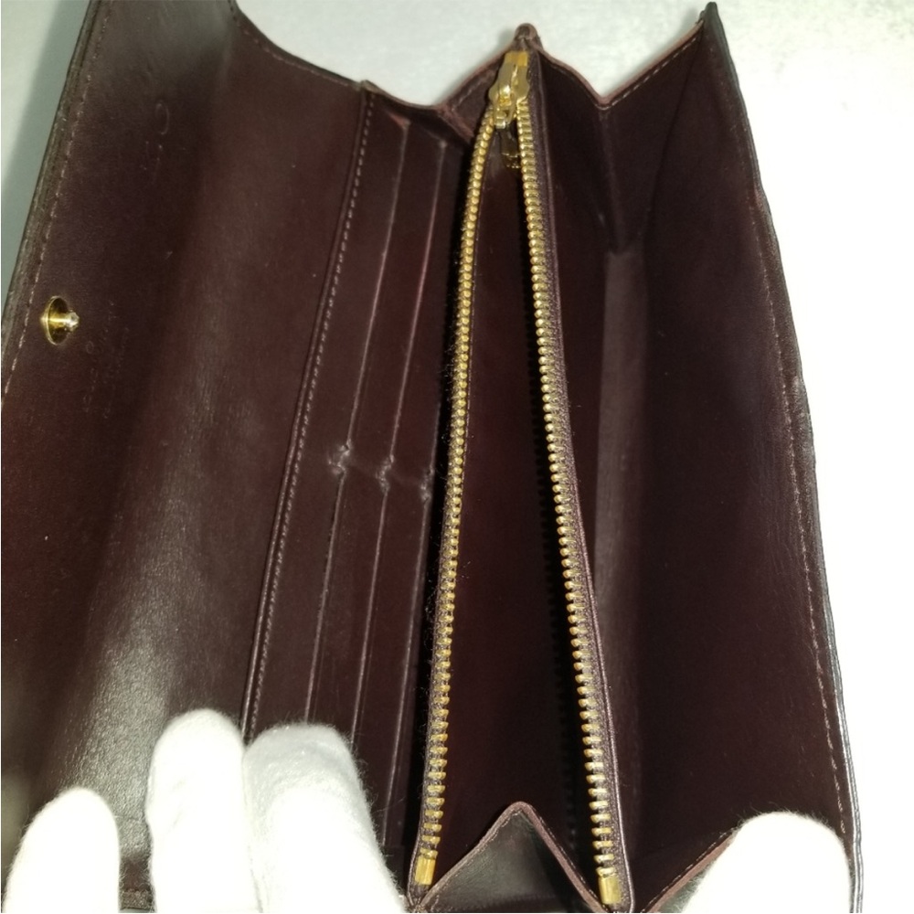 Louis Vuitton vernis portefeuille amarante Sarah Long wallet EUC burgundy - Picture 13 of 16